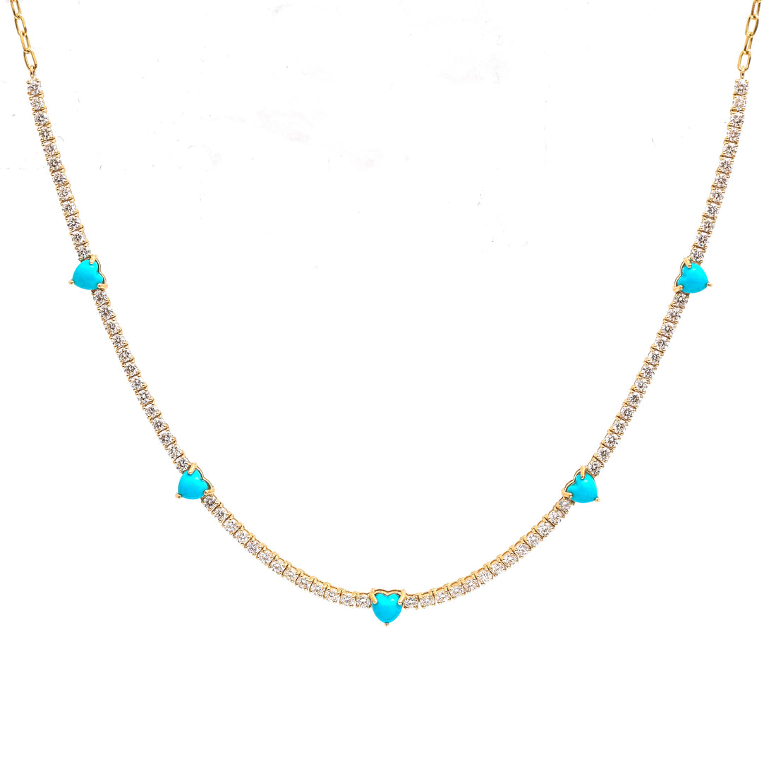 JPNC-881/13965 Turquoise Diamond Necklace | 14K