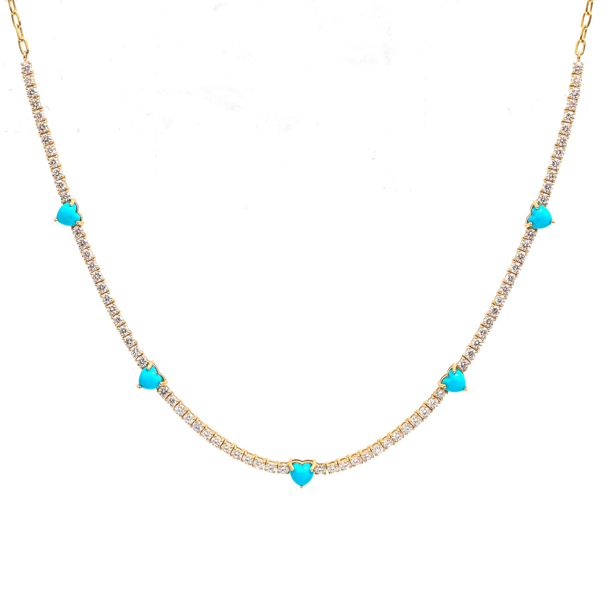 JPNC-881/13965 Turquoise Diamond Necklace | 14K