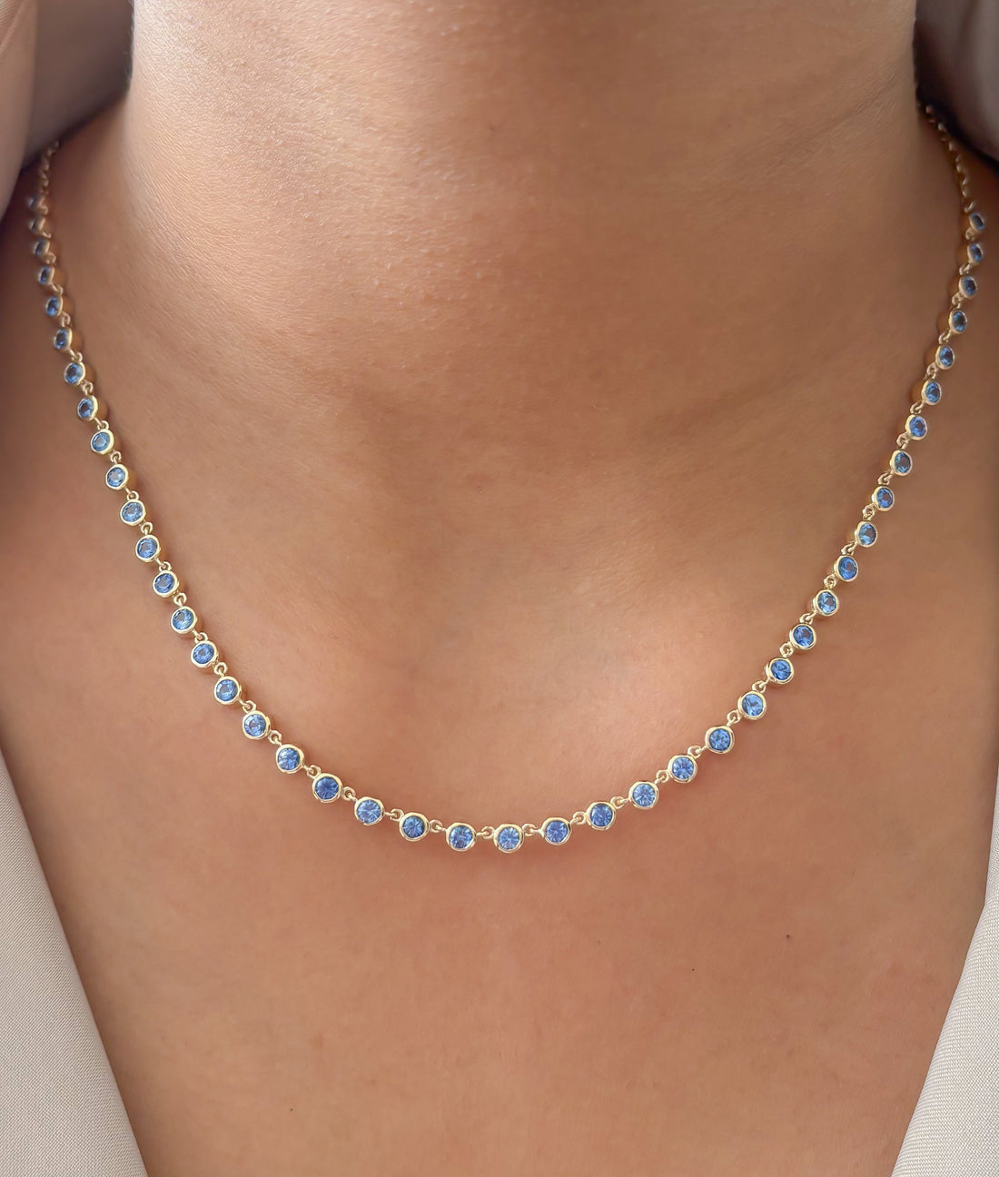 JPNC-884/13979 Blue Sapphire Necklace | 14K