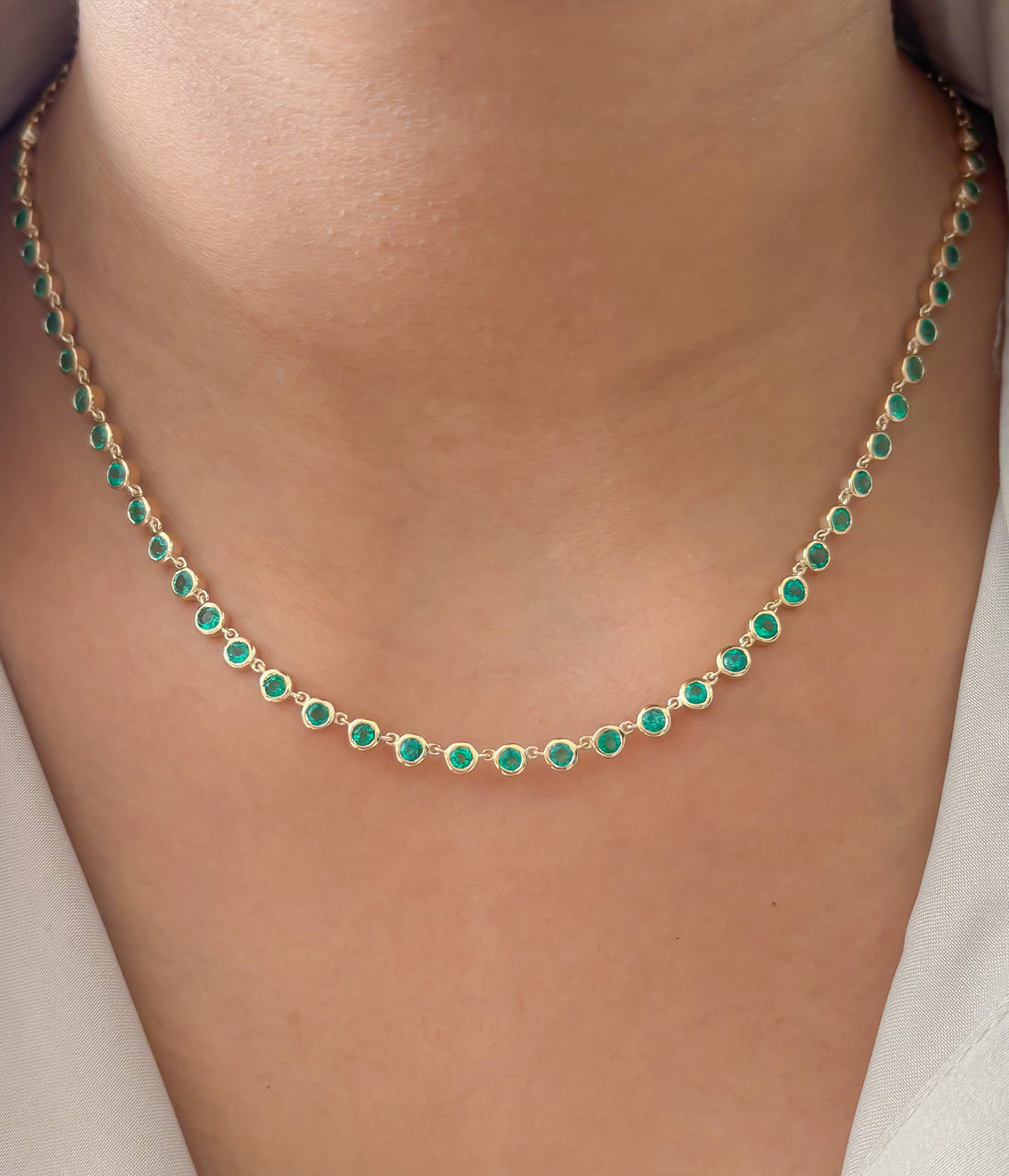 JPNC-885/13980 Emerald Necklace | 14K