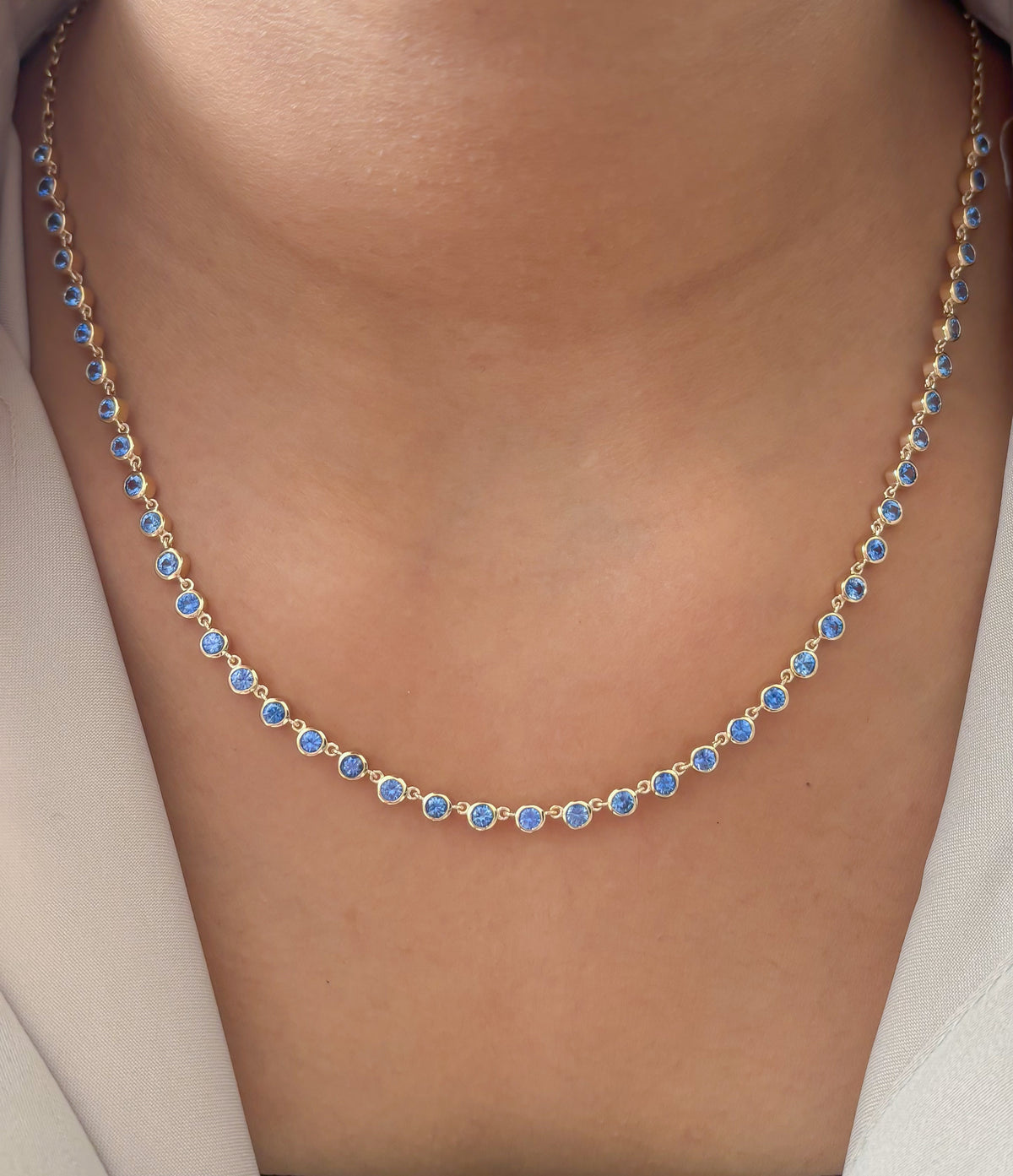 JPNC-887/13982 Blue Sapphire Necklace | 14K