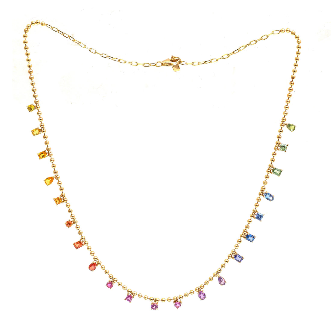 JPNC-889/14020 Rainbow Sapphire Necklace | 14K