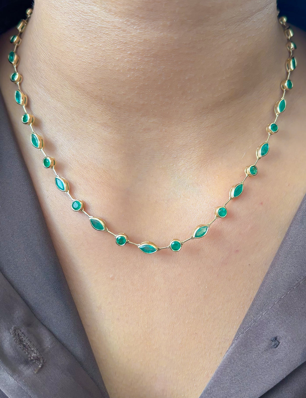 JPNC-892/14111 Emerald Necklace | 14K