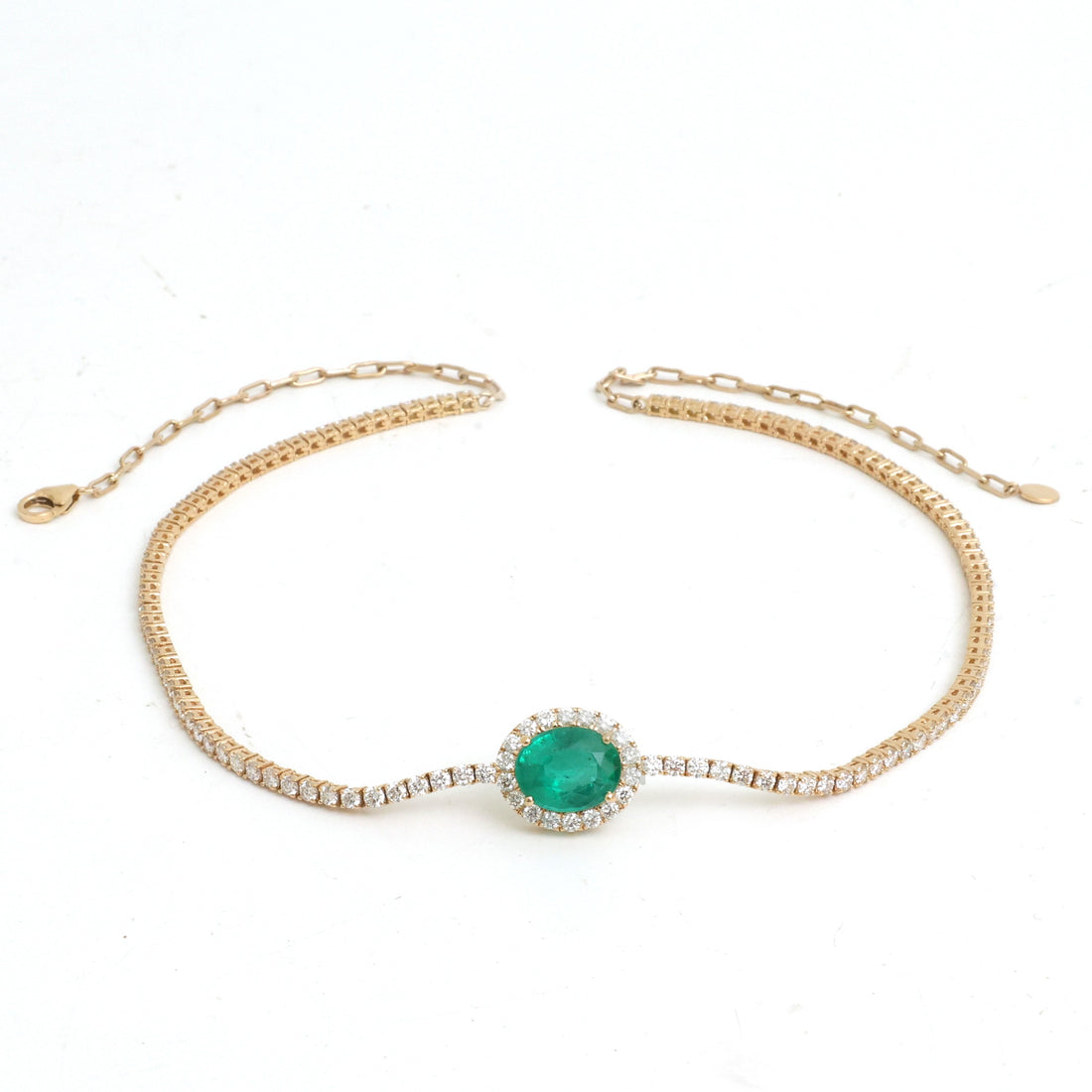 JPNC-896/14287 Emerald Diamond Necklace | 18K