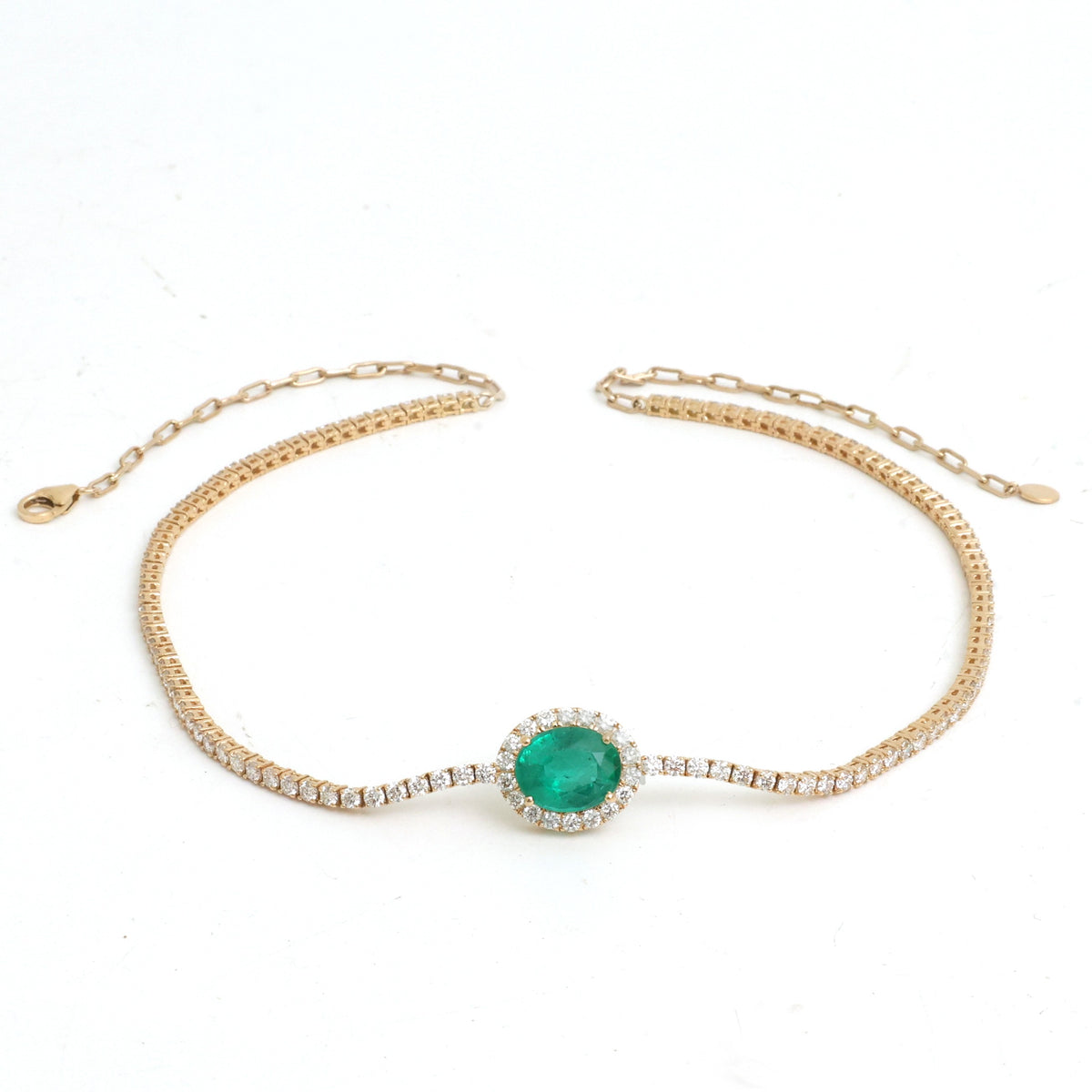 JPNC-896/14287 Emerald Diamond Necklace | 18K