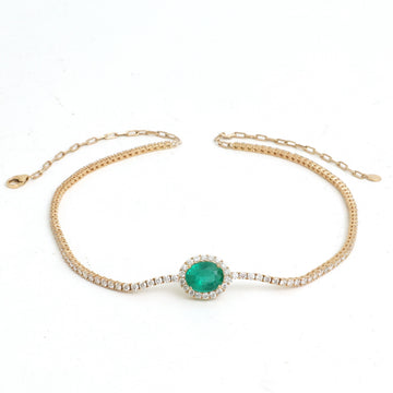 JPNC-896/14287 Emerald Diamond Necklace | 18K