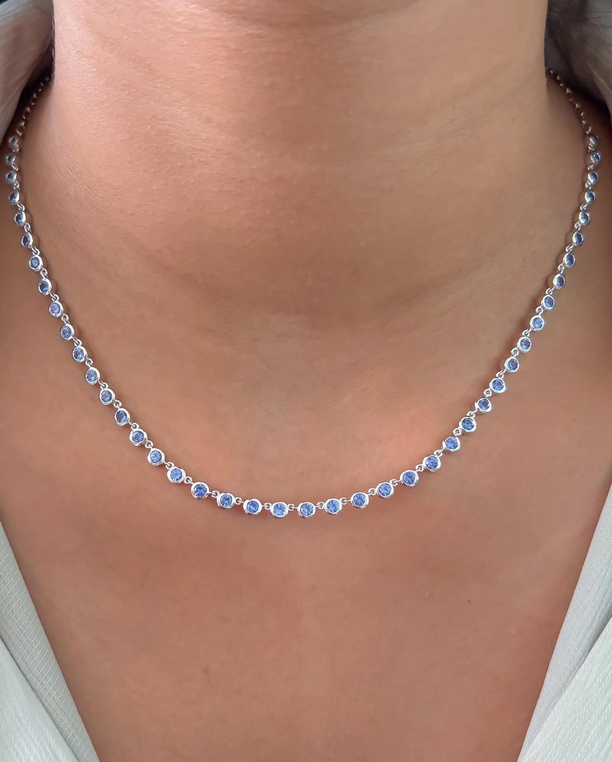 JPNC-897/14288 Blue Sapphire Necklace | 14K