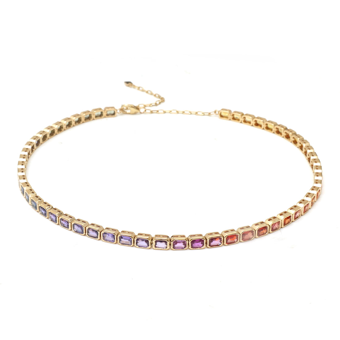 JPNC-915/14582 Rainbow Sapphire Necklace | 14K