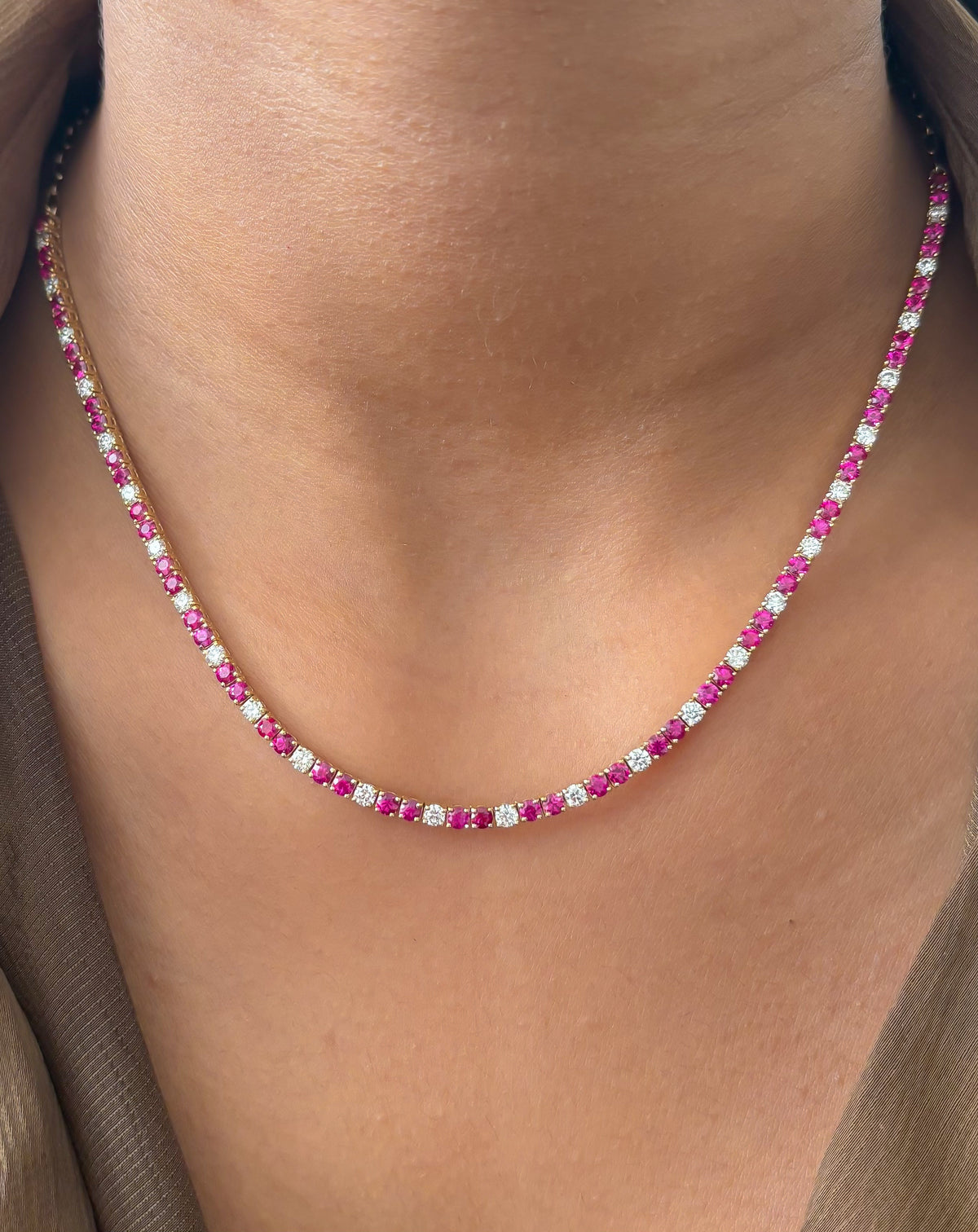 JPNC-916/14632 Ruby Diamond Necklace | 18K