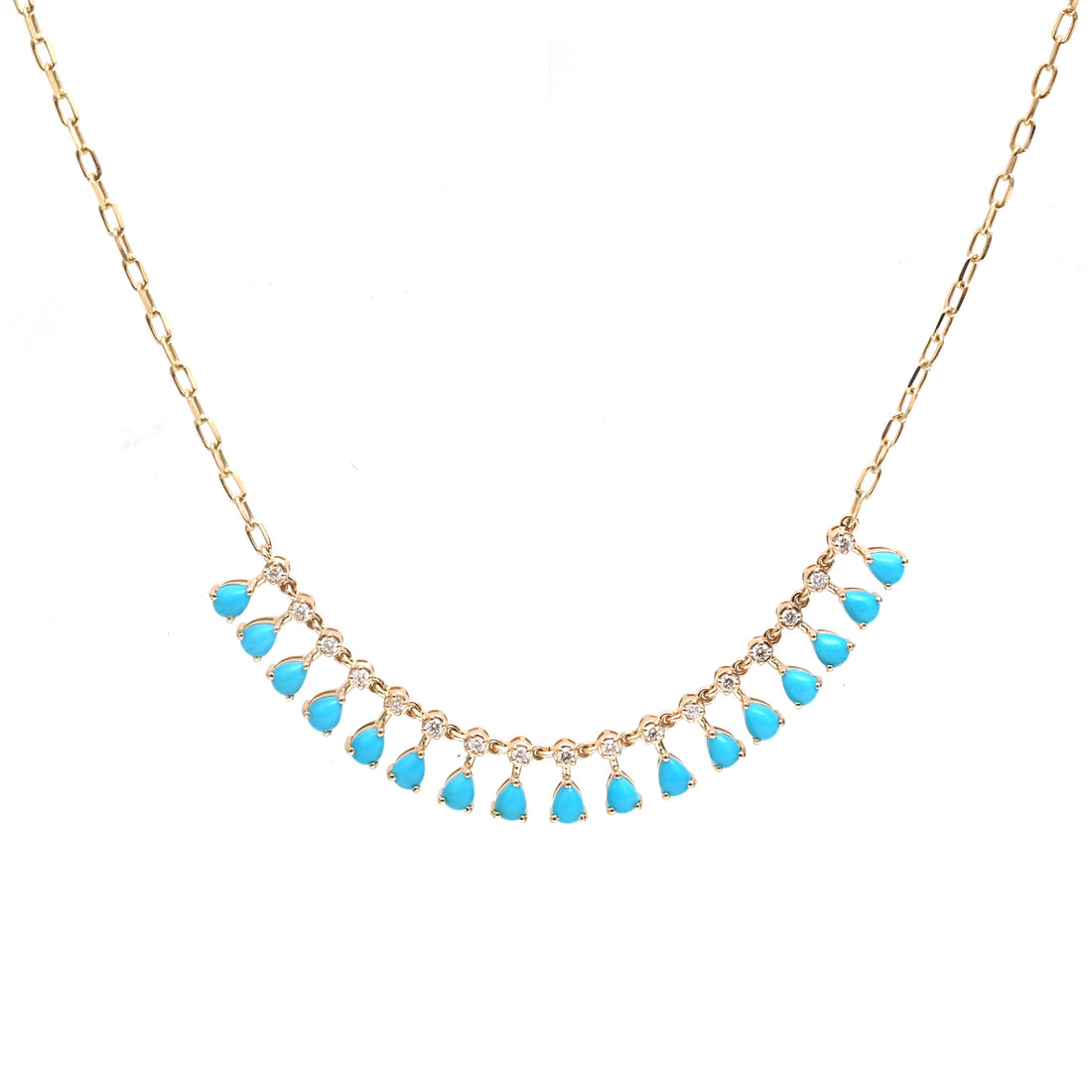 JPNC-920/14636 Turquoise Diamond Necklace | 14K