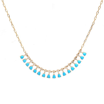 JPNC-920/14636 Turquoise Diamond Necklace | 14K