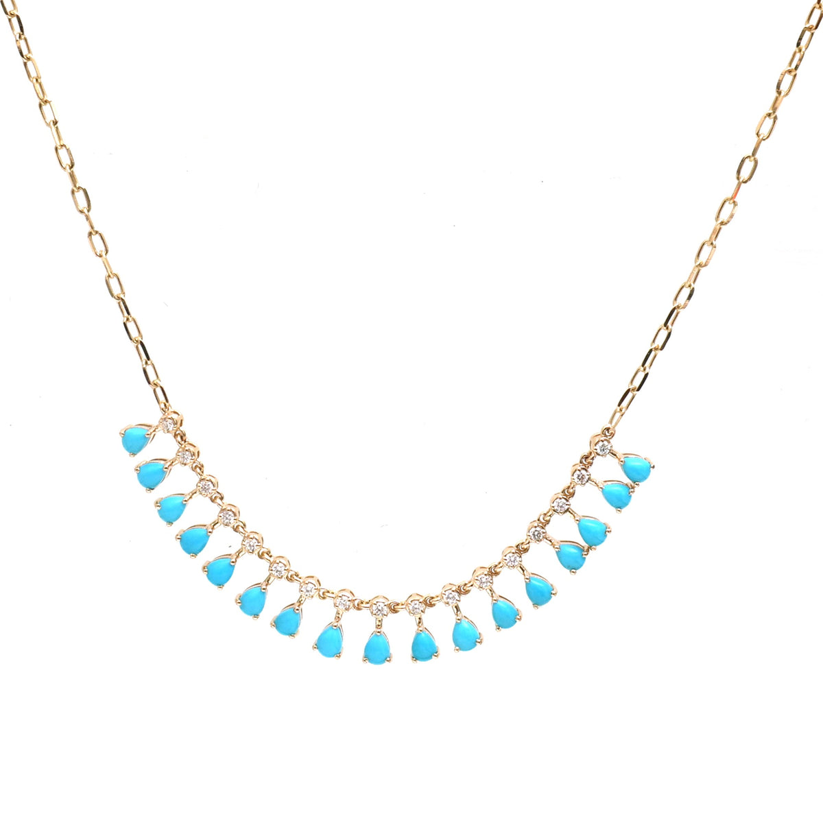 JPNC-921/14637 Turquoise Diamond Necklace | 14K