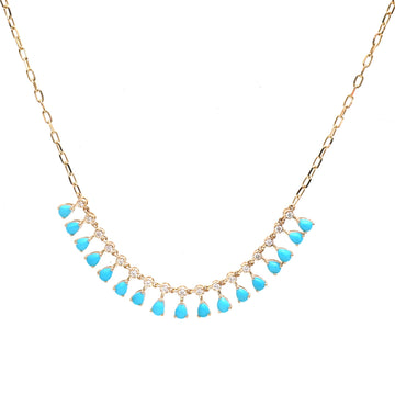 JPNC-921/14637 Turquoise Diamond Necklace | 14K