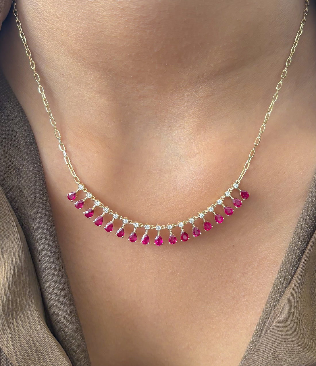 JPNC-922/14638 Ruby Diamond Necklace | 14K