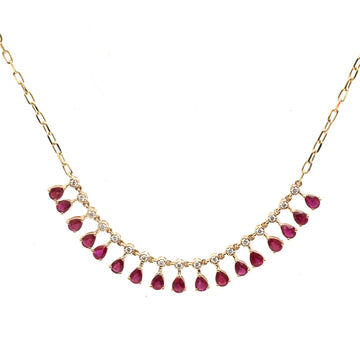 JPNC-922/14638 Ruby Diamond Necklace | 14K