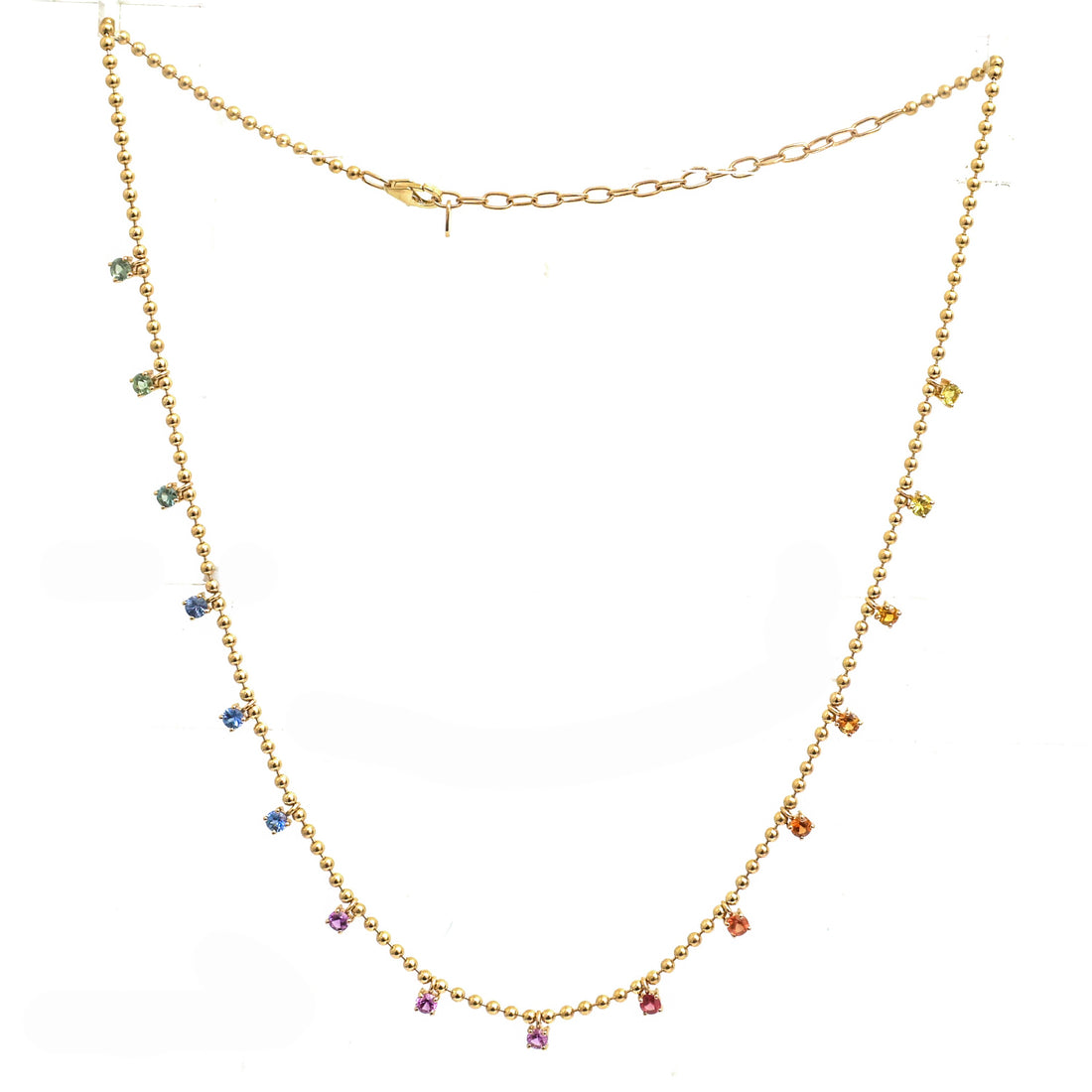JPNC-929/14722 Rainbow Sapphire Necklace | 14K
