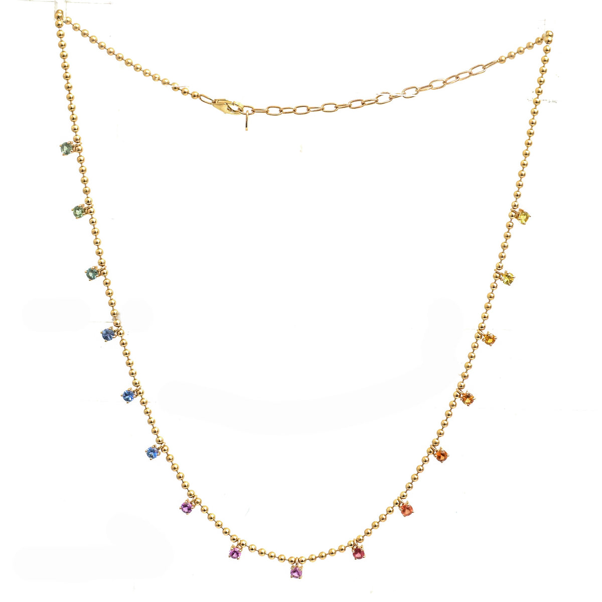 JPNC-929/14722 Rainbow Sapphire Necklace | 14K