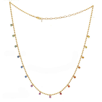 JPNC-929/14722 Rainbow Sapphire Necklace | 14K