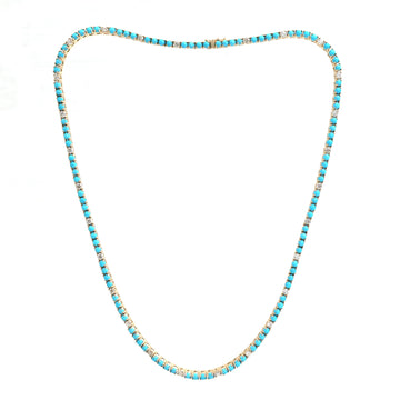 JPNC-933/14807 Turquoise Diamond Necklace | 14K