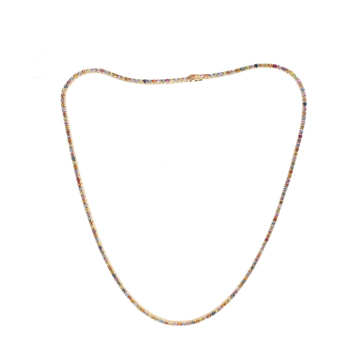 JPNC-936/14810 Rainbow Sapphire Necklace | 14K