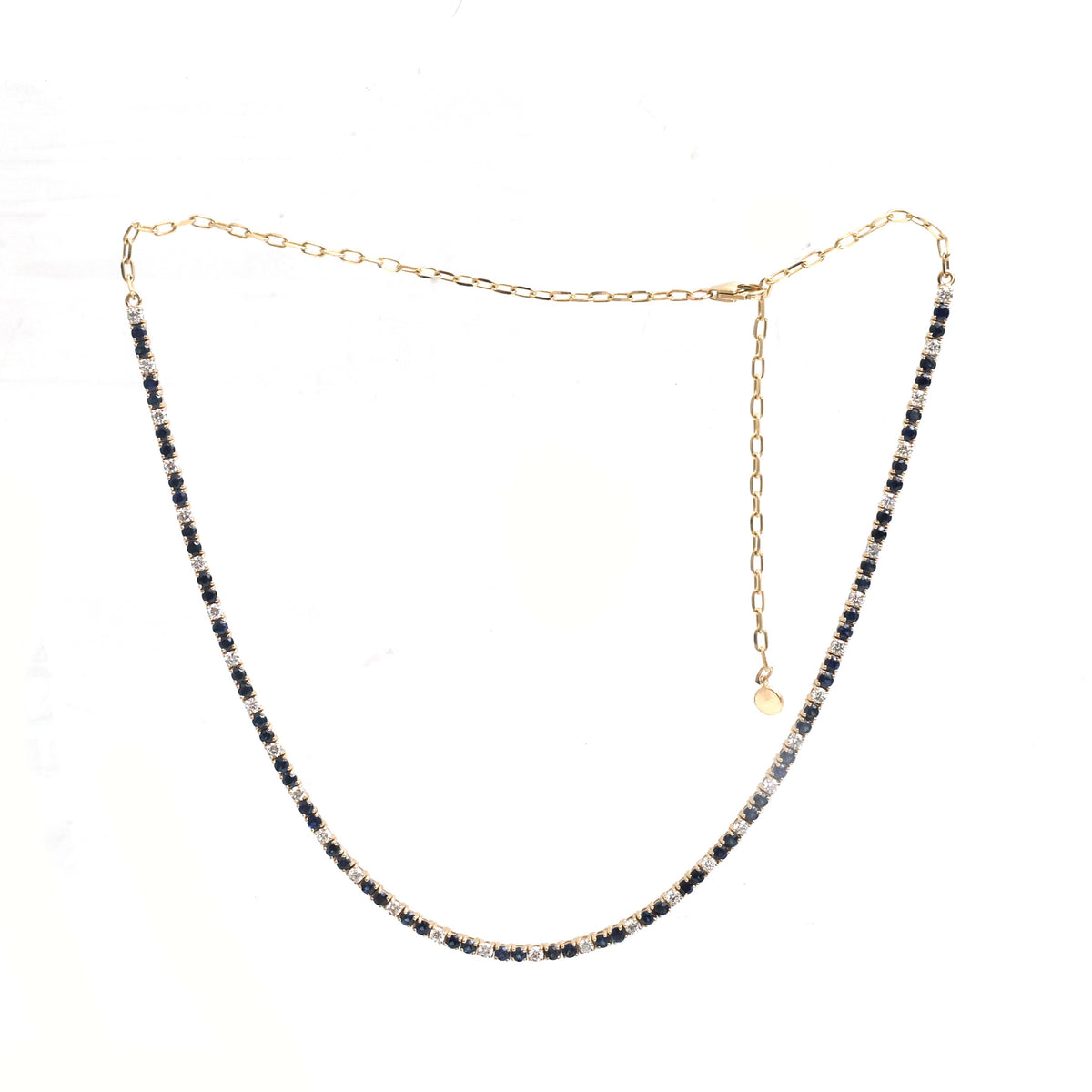 JPNC-937/14811 Diamond Blue Sapphire Necklace | 14K