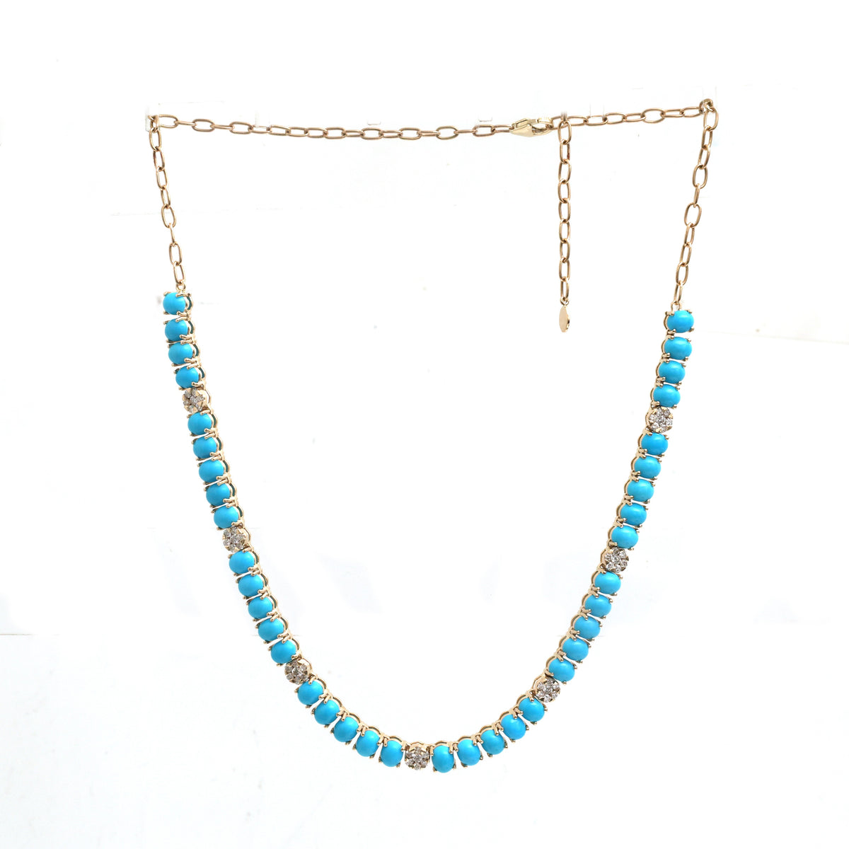 JPNC-938/14812 Turquoise Diamond Necklace | 14K