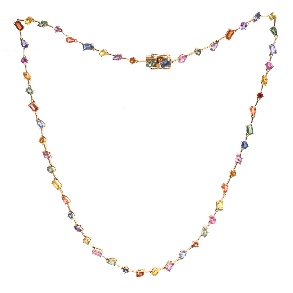 JPNC-941/14825 Rainbow Sapphire Necklace | 14K