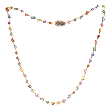 JPNC-941/14825 Rainbow Sapphire Necklace | 14K