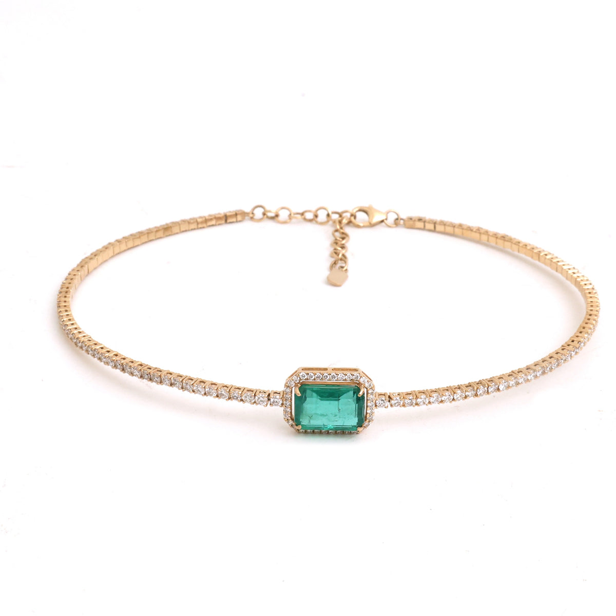 JPNC-943/14877 Emerald Diamond Necklace | 18K