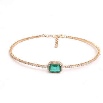 JPNC-943/14877 Emerald Diamond Necklace | 18K