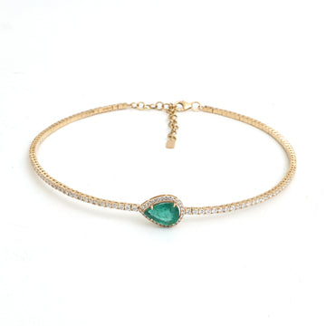 JPNC-947/14881 Emerald Diamond Necklace | 18K