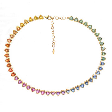 JPNC-949/14883 Rainbow Sapphire Necklace | 14K