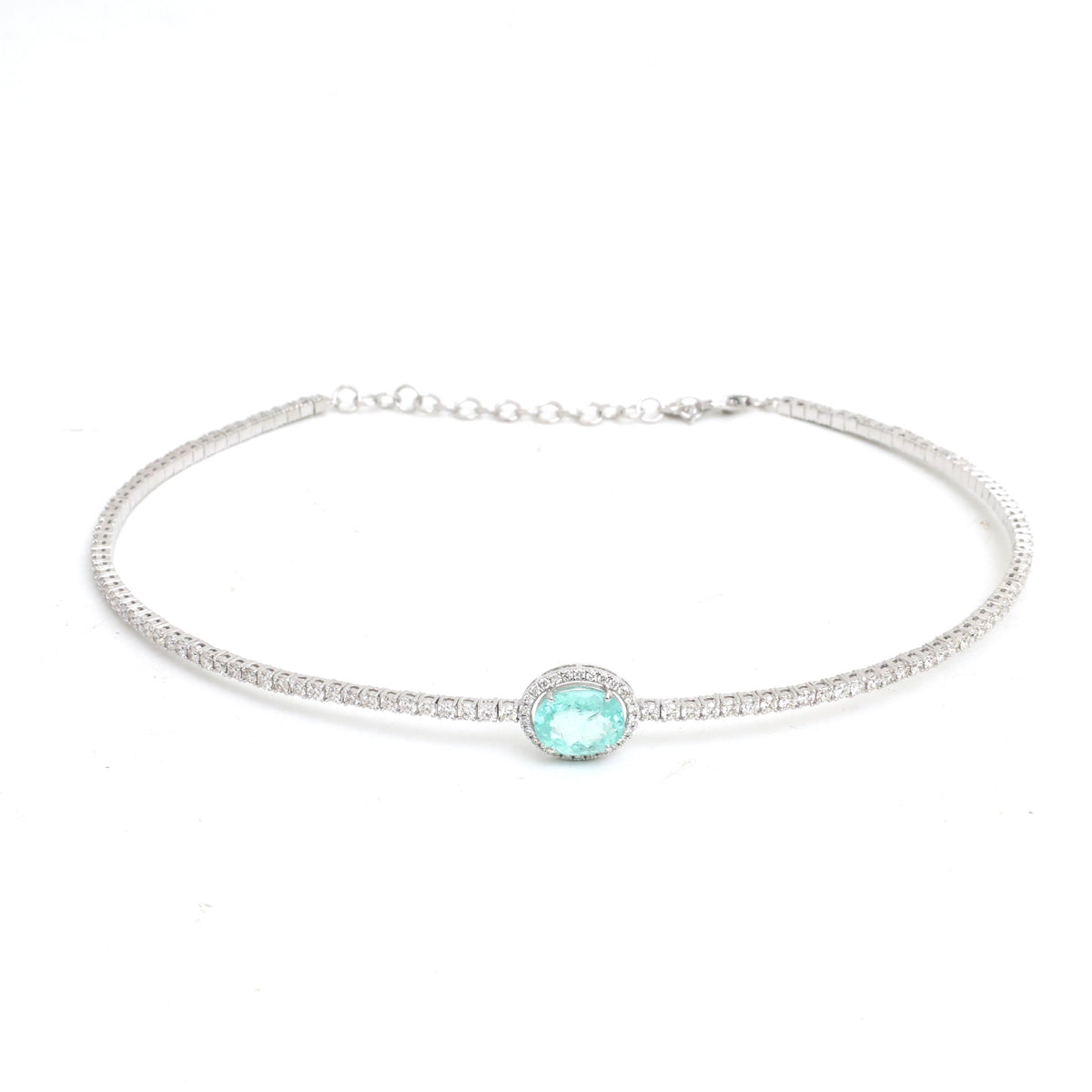 JPNC-950/14932 Paraiba Tourmaline Diamond Necklace | 18K