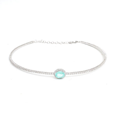 JPNC-950/14932 Paraiba Tourmaline Diamond Necklace | 18K