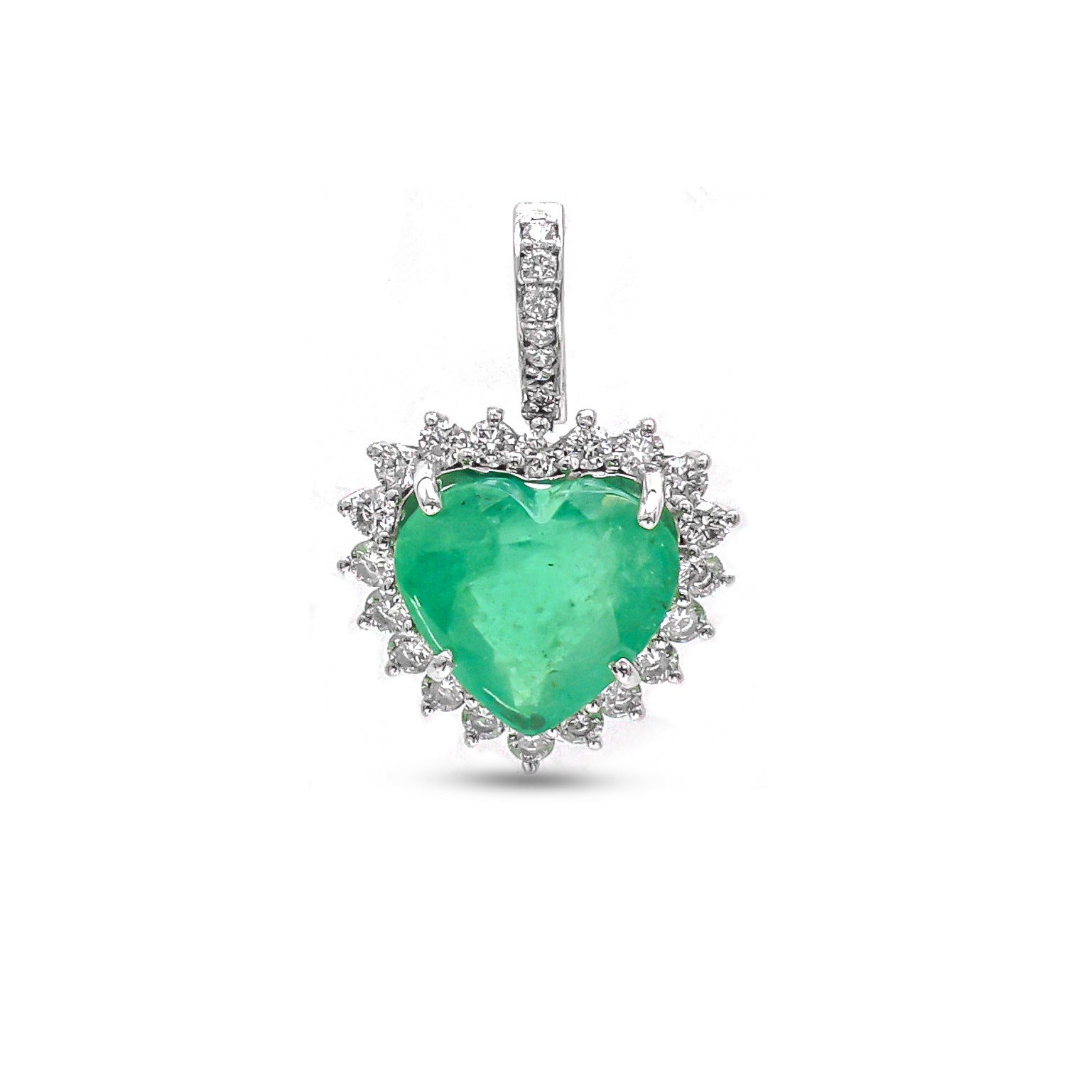 JPPD-1030/10553 Emerald Diamond Pendant | 18K
