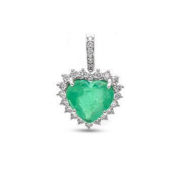 JPPD-1030/10553 Emerald Diamond Pendant | 18K