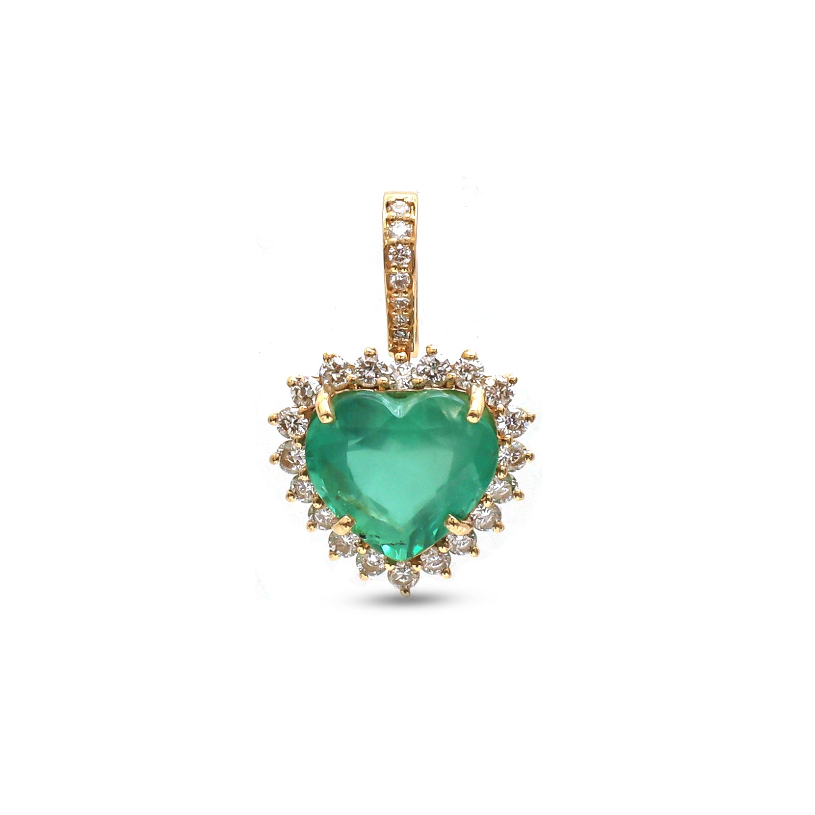 JPPD-1032/10555 Emerald Diamond Pendant | 18K