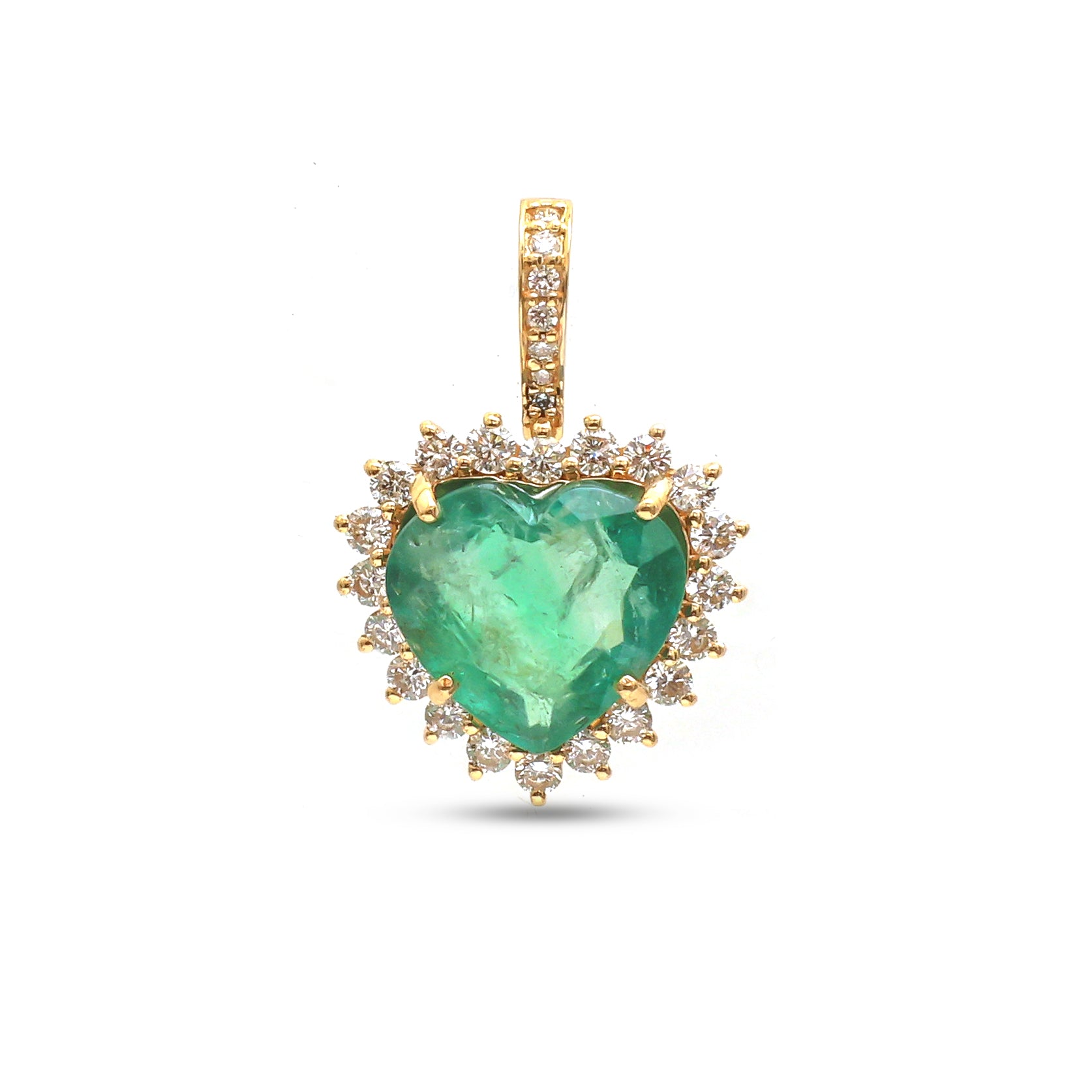 JPPD-1033/10556 Emerald Diamond Pendant | 18K