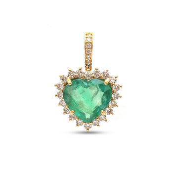 JPPD-1033/10556 Emerald Diamond Pendant | 18K