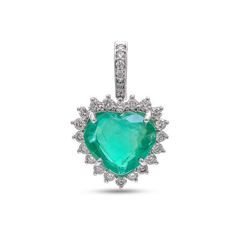 JPPD-1035/10558 Emerald Diamond Pendant | 18K