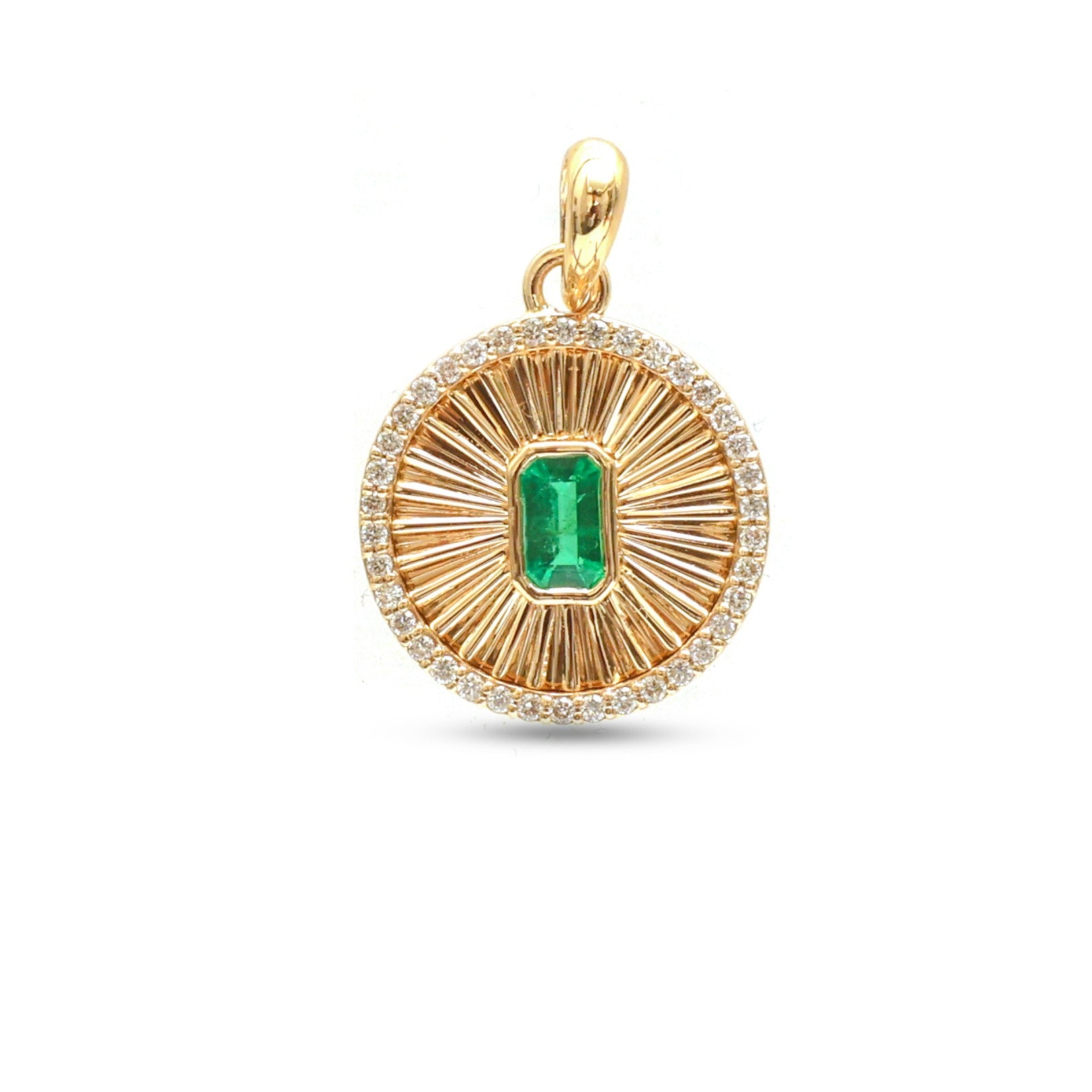 JPPD-1039/10569 Emerald Diamond Pendant | 14K