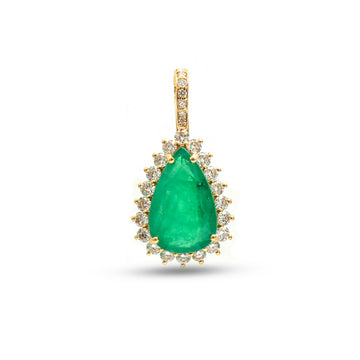 JPPD-1057/10646 Emerald Diamond Pendant | 18K