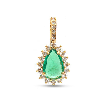 JPPD-1058/10647 Emerald Diamond Pendant | 18K