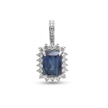 JPPD-1061/10661 Blue Sapphire Diamond Pendant | 18K