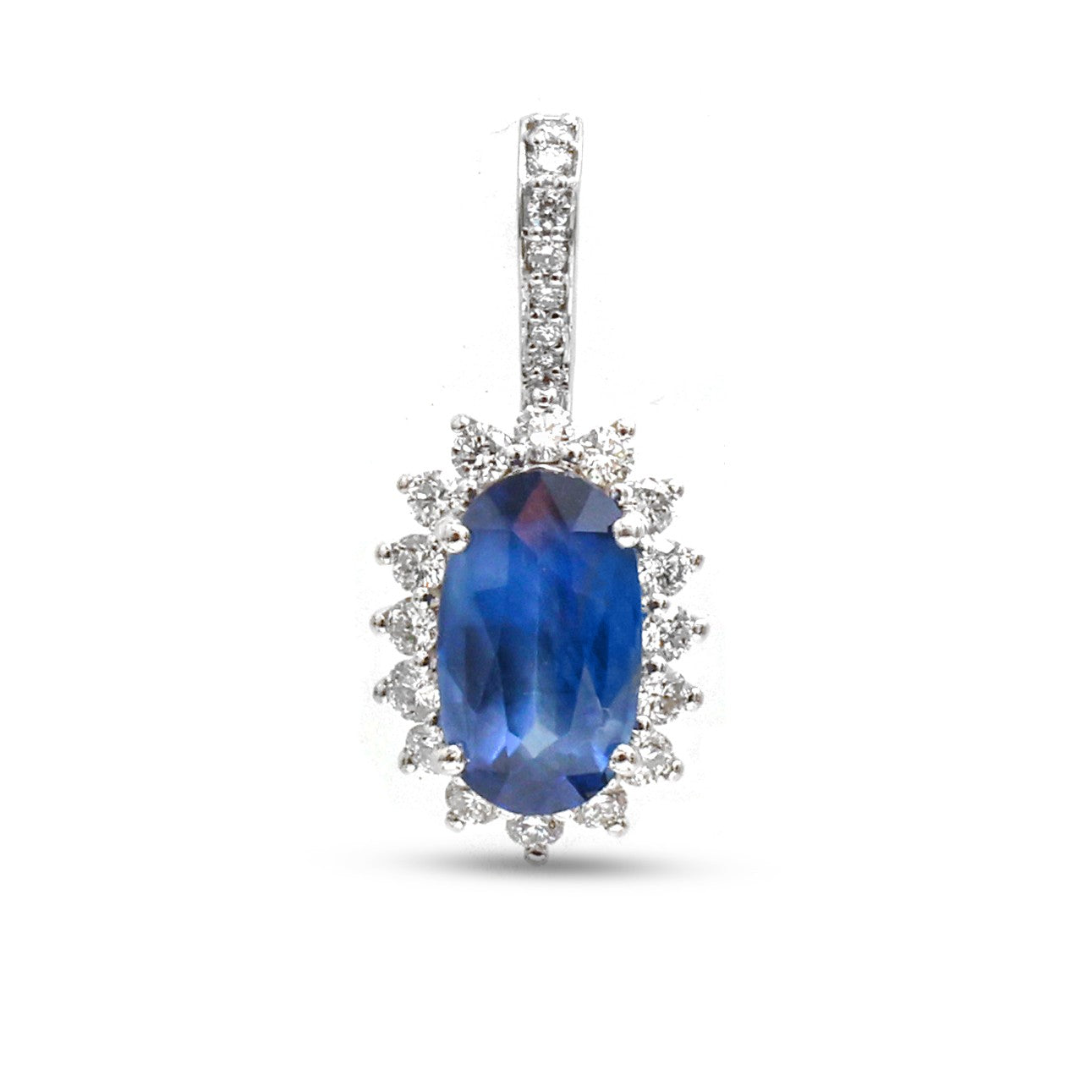 JPPD-1062/10662 Blue Sapphire Diamond Pendant | 18K