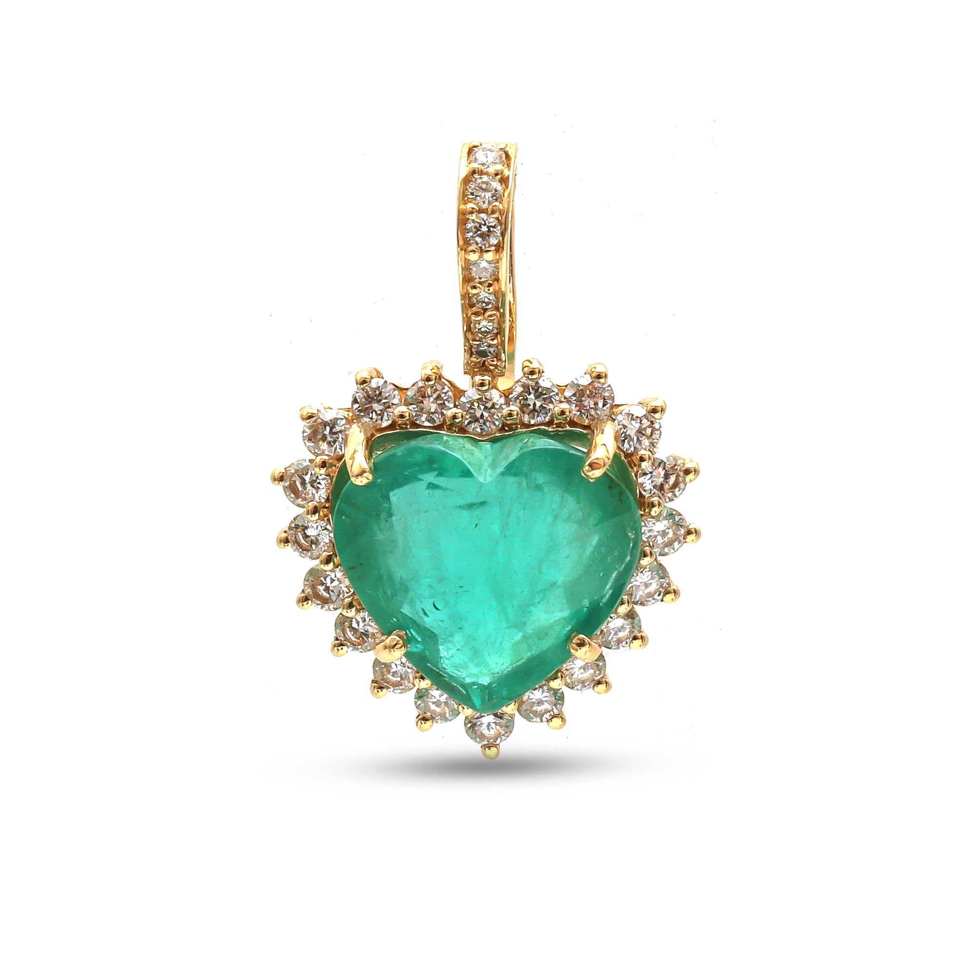 JPPD-1063/10674 Emerald Diamond Pendant | 18K