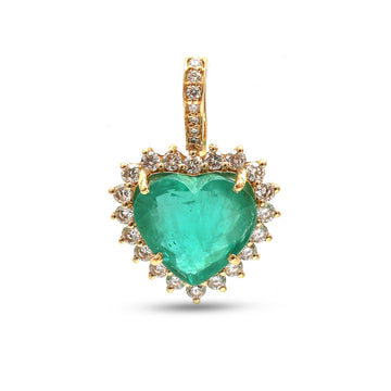 JPPD-1063/10674 Emerald Diamond Pendant | 18K