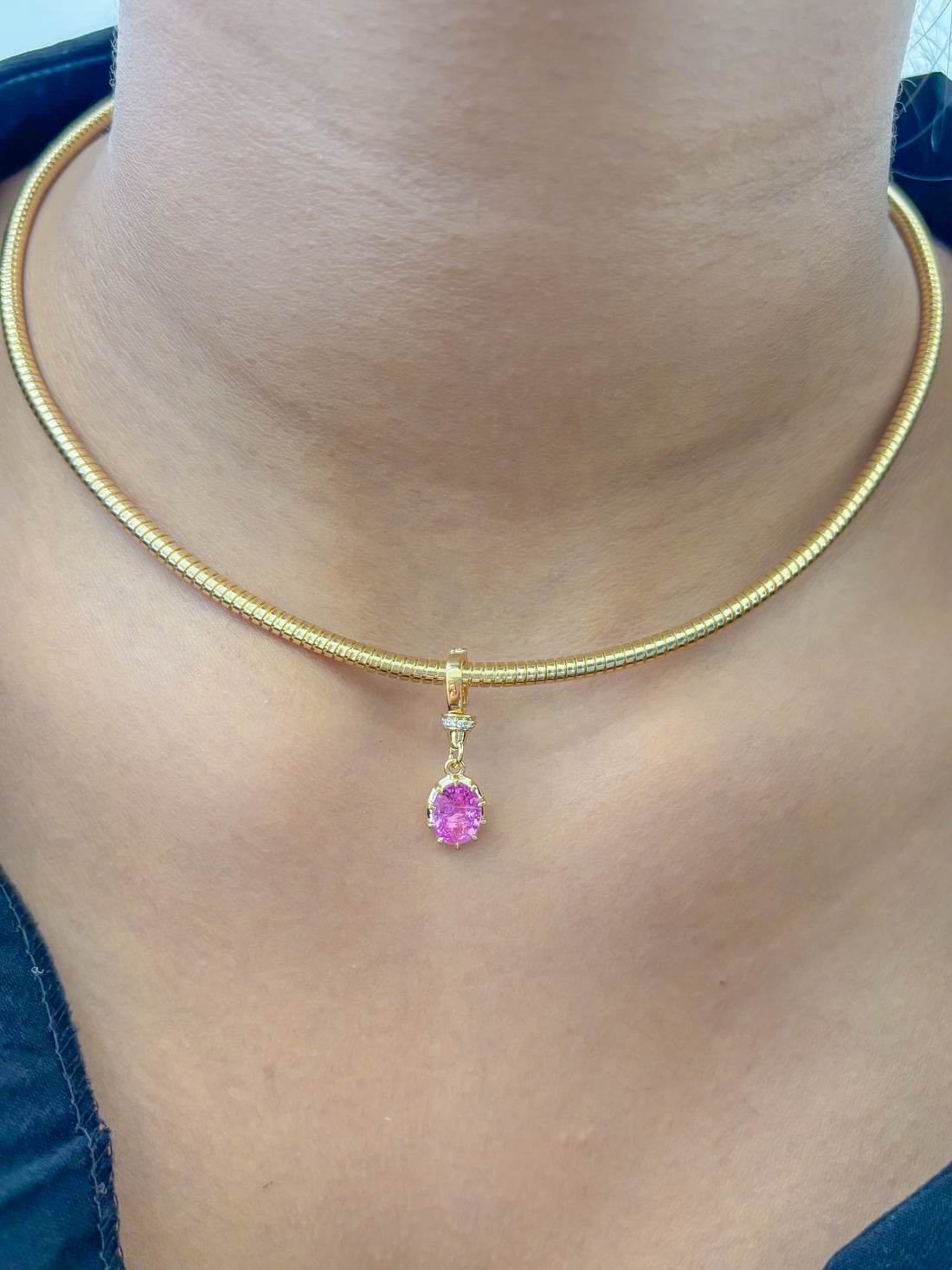 JPPD-1068/10682 Pink Sapphire Diamond Pendant | 18K