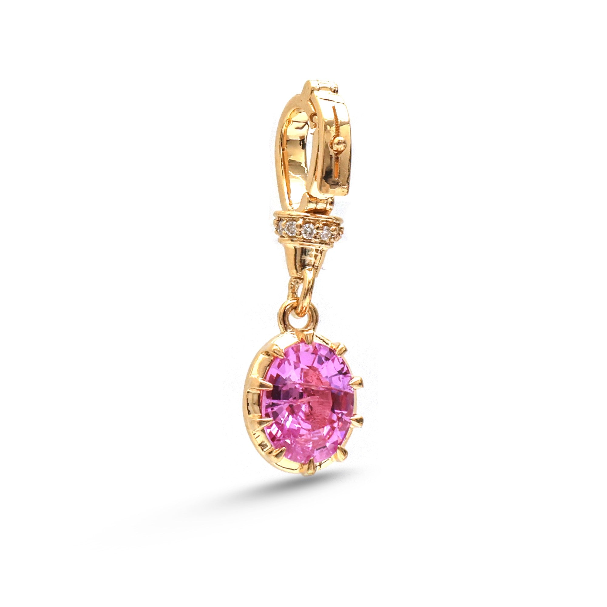 JPPD-1068/10682 Pink Sapphire Diamond Pendant | 18K
