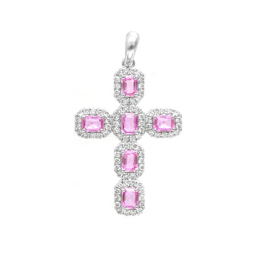 JPPD-1076/10759 Pink Sapphire Diamond Pendant | 18K